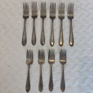 Vintage R Wallace Sectional Flatware Fork Lot (10)Dinner Forks Salad/Fish‎ Forks